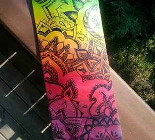 Mandala skateboard multicolore