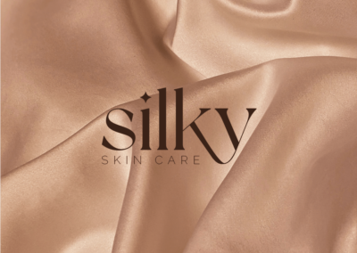 Logo d’une marque fictive de produits pour la peau, Silky skin care